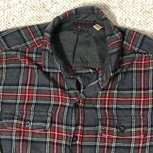 Woolrich Charcoal and Red Flannel Shirt